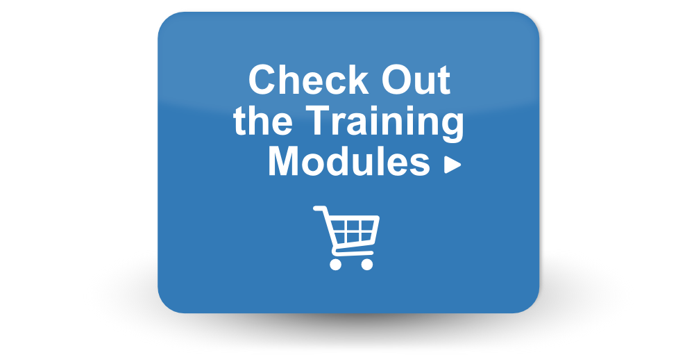 Button with shopping cart and text: Check out the training modules