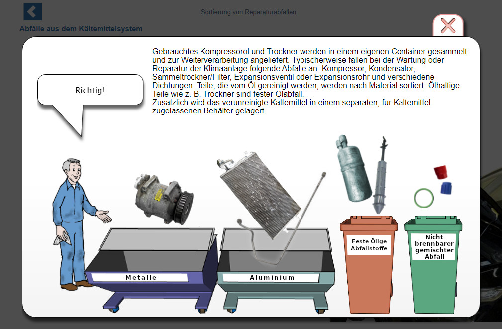 Wie recycelt man Teile von Klimaanlagen? Ist ein Kühler Aluminiumabfall? Mit diesem Schulungsmodul lernen Sie, wie Sie verschiedene Arten von Werkstattabfällen gemäß dem ISO 14001-Zertifikat recyceln können. 