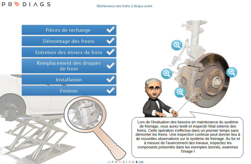 Etudiez les bases de l'entretien des freins à disque grâce à ce module de formation en ligne. Apprenez à entretenir les étriers de frein, qu'ils soient flottants ou fixes, et ce qu'il faut savoir sur le remplacement des disques de frein..